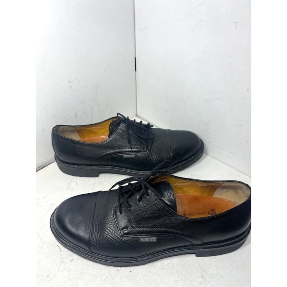Mephisto Melchior Oxford Shoes Black Pebble Grain Leather Derby Mens 11.5